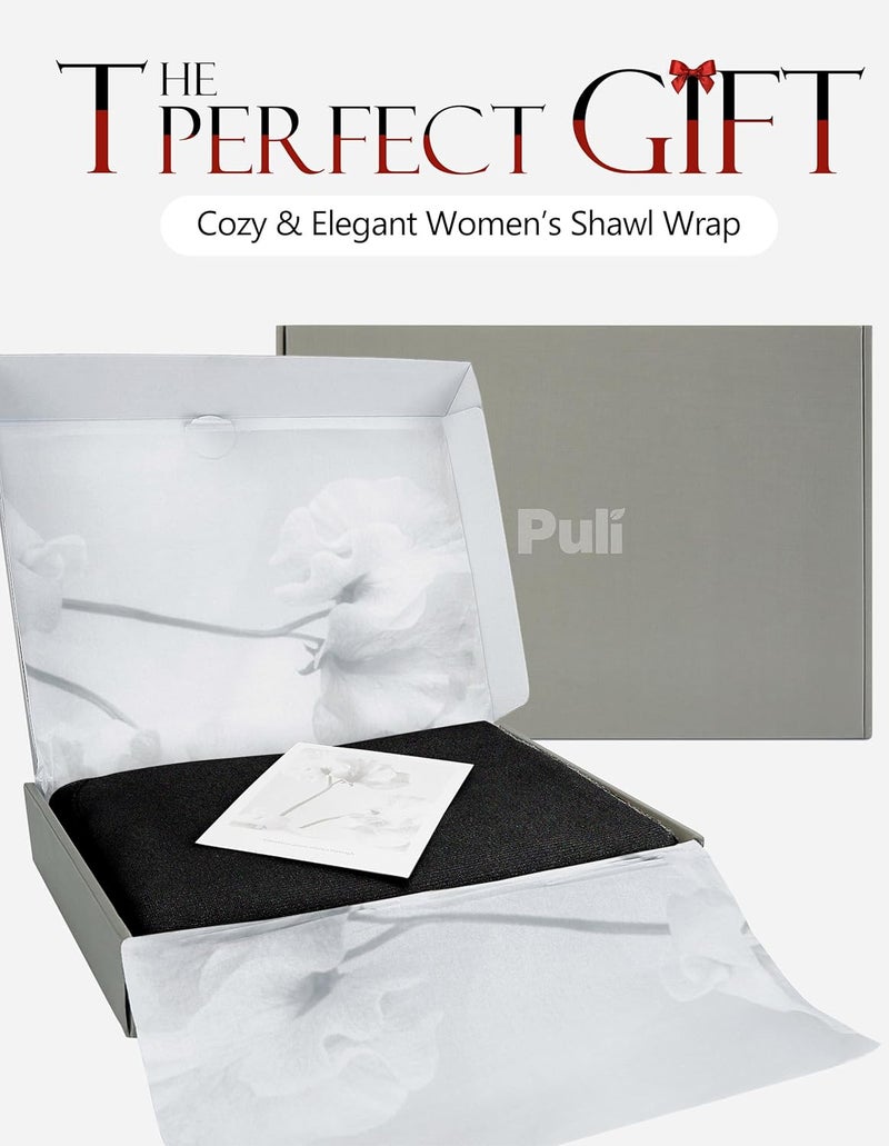 Puli Womens Large Cross Front Poncho Sweater Wrap Topper Knitted Elegant Shawls Cape for Fall Winter - Image 2